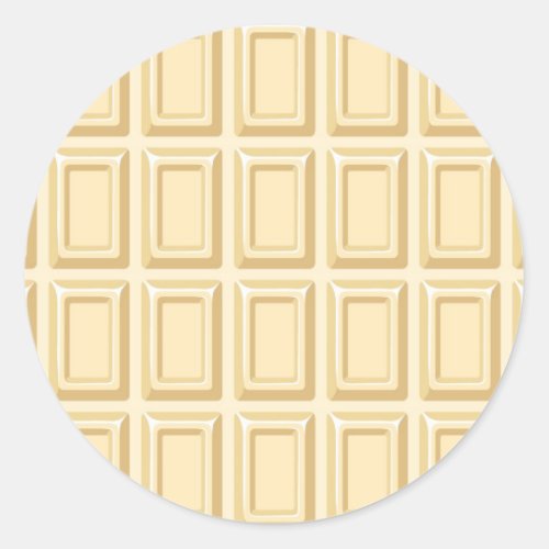 White Chocolate Bar Texture Classic Round Sticker