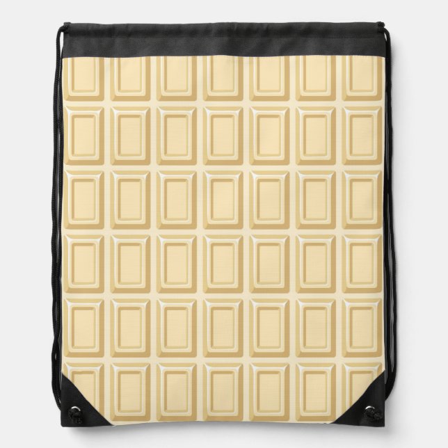 White Chocolate Bar Texture Drawstring Bag (Front)