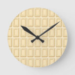 White Chocolate Bar Texture Round Clock