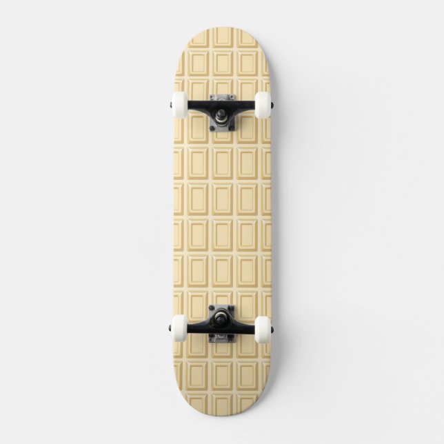 White Chocolate Bar Texture Skateboard Deck (Front)