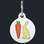 White Chocolate Bunny Rabbit Carrot Easter Candy Pet ID Tag<br><div class="desc">Pet tag design features an original illustration of a classic white chocolate Easter bunny and an orange chocolate carrot. Just personalize with the name of your dog or cat. Lots of coordinating pet products are also available from this shop! Don't see exactly what you're looking for? Contact Rebecca to have...</div>