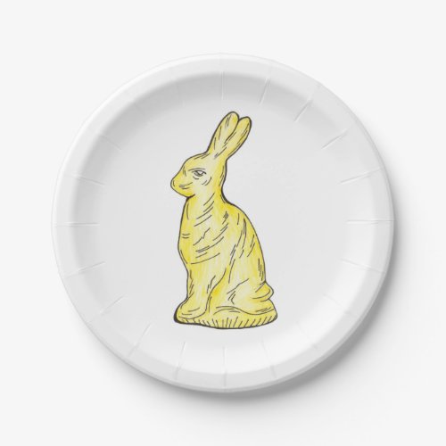 White Chocolate Bunny Rabbit Easter Candy Paper Plates