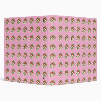 White Chocolate-Covered Strawberry 3 Ring Binder
