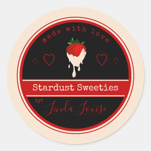 white chocolate covered strawberry labels (Front)