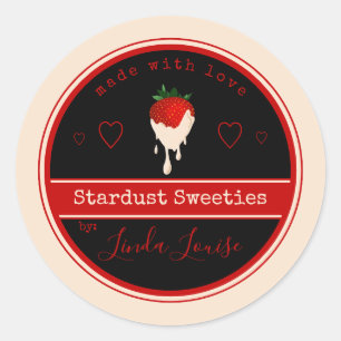 white chocolate covered strawberry labels