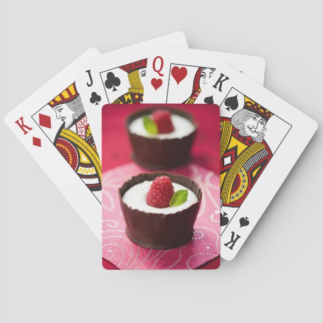 White chocolate mousse dessert poker cards (Back)