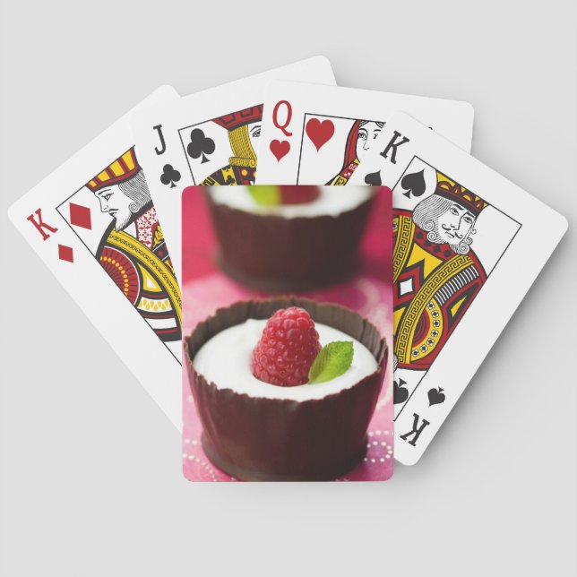 White chocolate mousse dessert poker cards (Back)