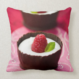 White chocolate mousse dessert throw pillow