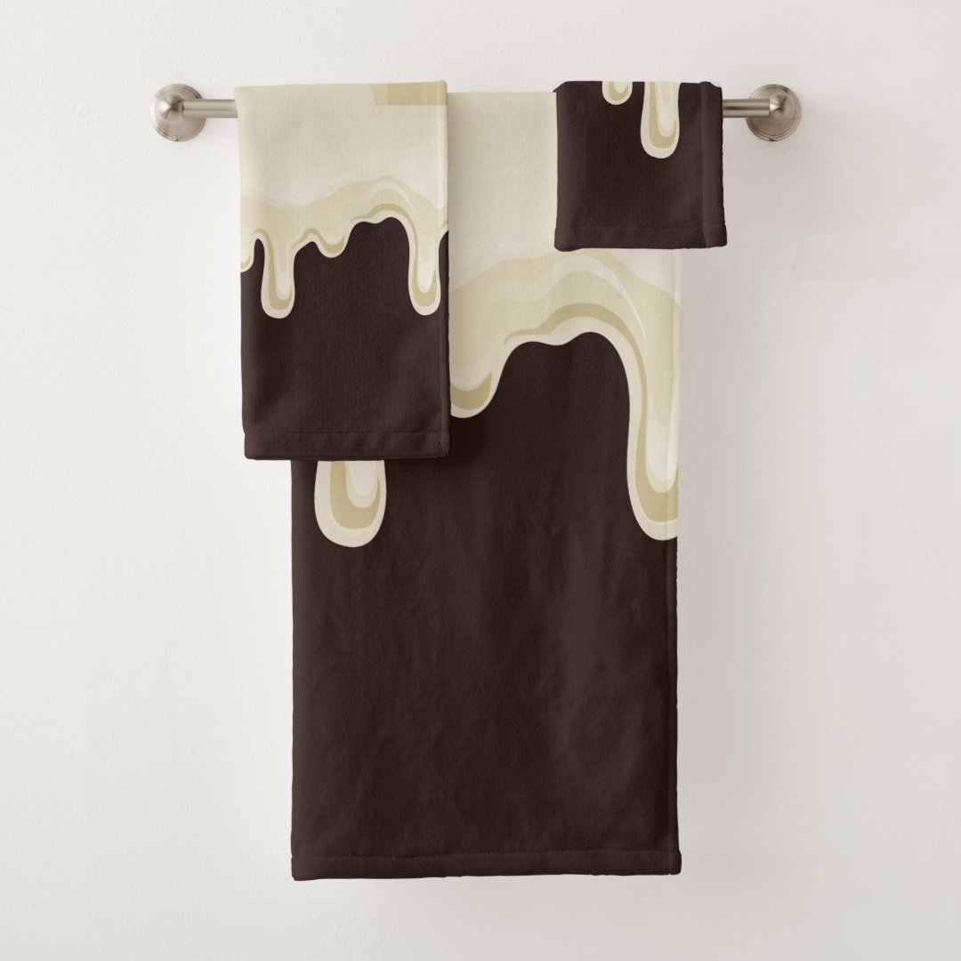 White Chocolate on Dark Chocolate Brown Bath Towel Set Zazzle