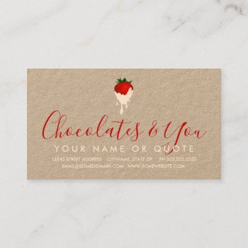 White Chocolate Strawberry Business Card by identica at Zazzle