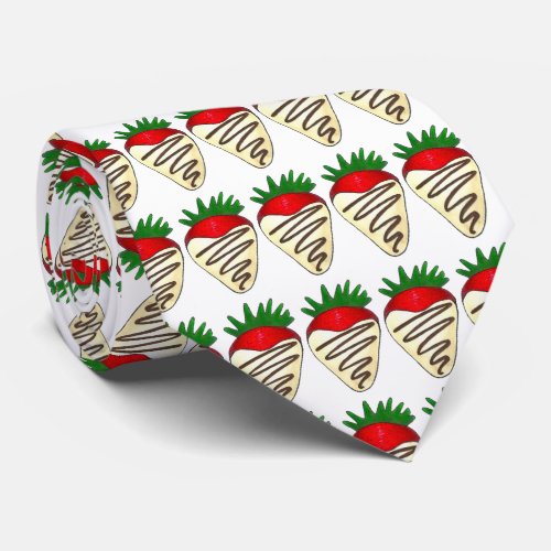 White Chocolate Strawberry Valentines Day Tie