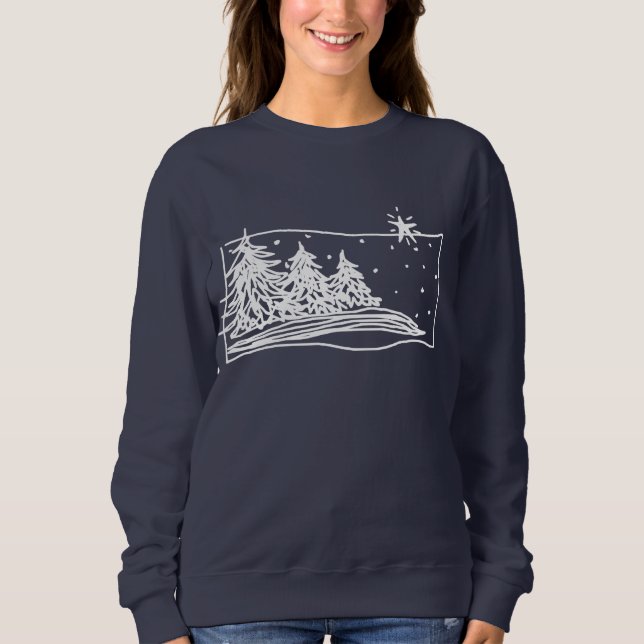 White Christmas Abstract Art to Wear Sweatshirt (Front)
