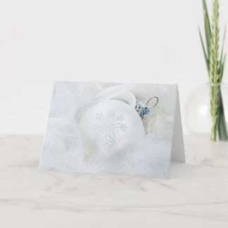 White Christmas ball Holiday Card