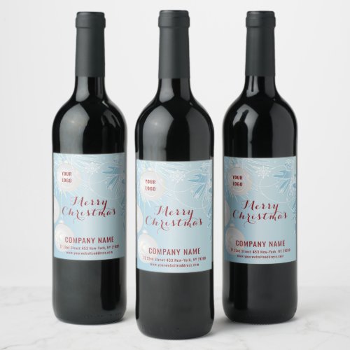 White Christmas Balls Wine Label