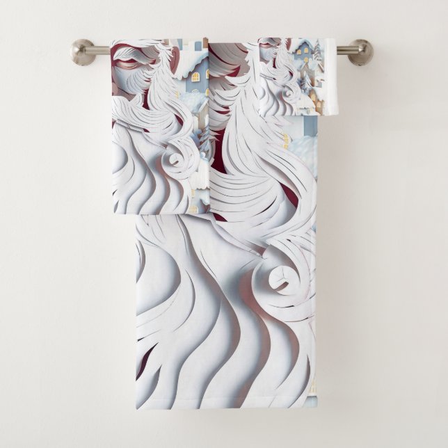 WHITE CHRISTMAS BATH TOWEL SET (Insitu)