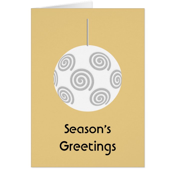 White Christmas Bauble. On Gold Color. Cards