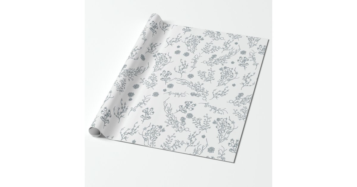 White Christmas berries Wrapping Paper Zazzle