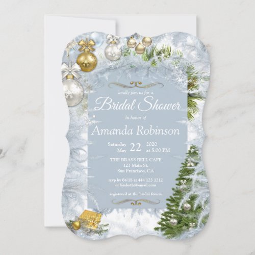 White Christmas Bridal Shower Invitation