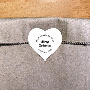 White Christmas Business Heart Shape Sticker