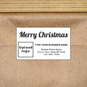 White Christmas Business Rectangle Shape Sticker