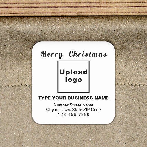 White Christmas Business Square Shape Sticker