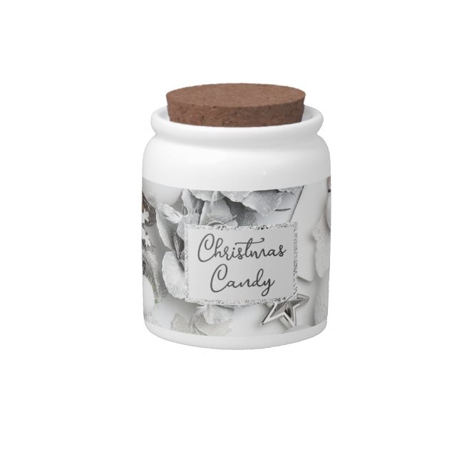 White Christmas Candy Jar (Front)