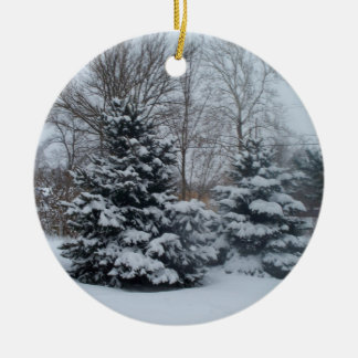 White Christmas Ceramic Ornament