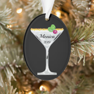 White Christmas Cocktail Personalized Ornament