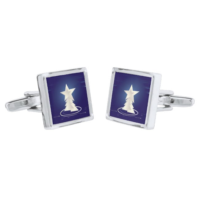White Christmas Cufflinks (Angled)