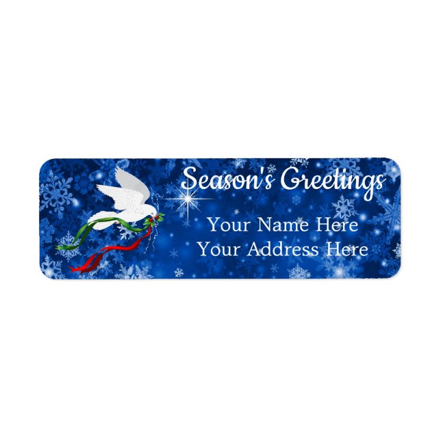 White Christmas Dove Label (Front)