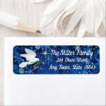 White Christmas Dove Label<br><div class="desc">Decorate Your Christmas Envelope with this White Christmas Dove Address Label!  This Blue Christmas Address Label Has A Matching White Dove Christmas Card And Envelope! 

This is an Original Art Design by Artist Kerry Miller.</div>