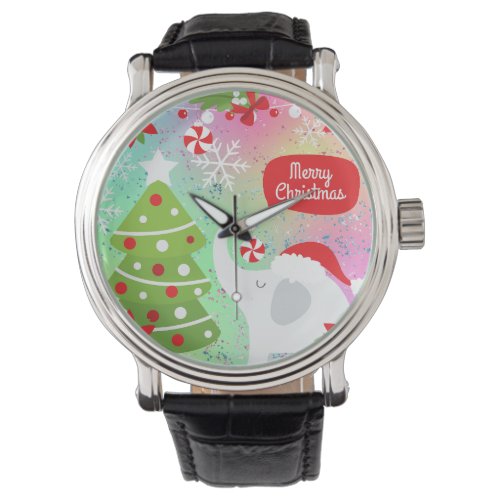 White Christmas Elephant  Watch
