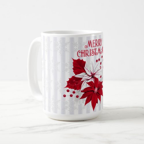 White Christmas Faded Stripe  Coffee Mug