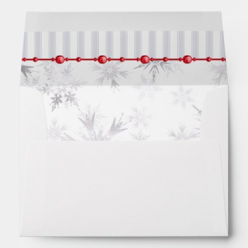 White Christmas Faded Stripe Folded Greeting Card Envelope