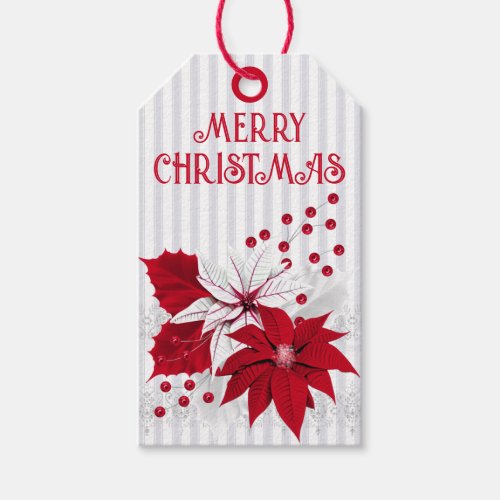 White Christmas Faded Stripe  Gift Tags