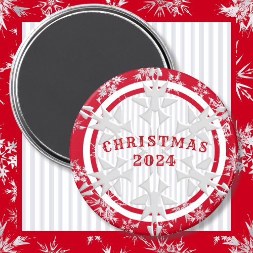 White Christmas Faded Stripe  Magnet