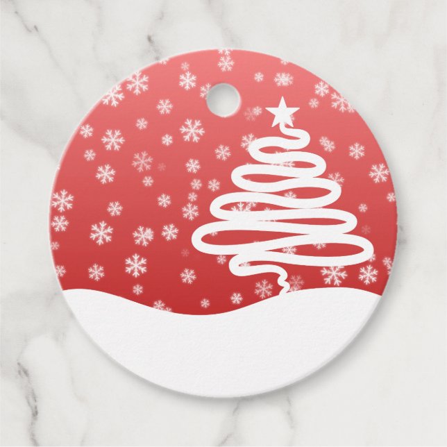 White Christmas Favor Tags (Front)