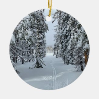 White Christmas from Tahoe! Ceramic Ornament