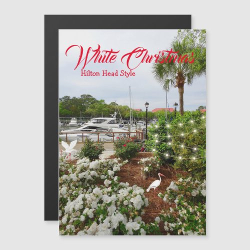 White Christmas Hilton Head Style Magnetic Card