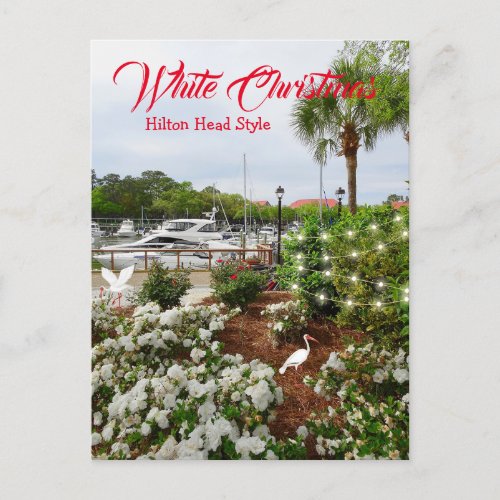 White Christmas Hilton Head Style South Carolina  Holiday Postcard