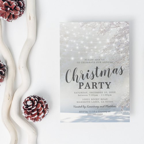White Christmas Holiday Party Invitation