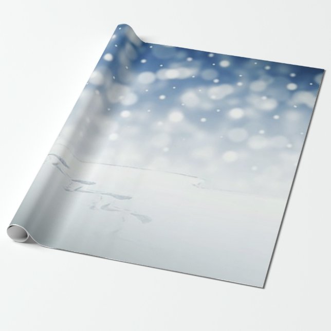 White Christmas Holiday Wrapping Paper (Unrolled)
