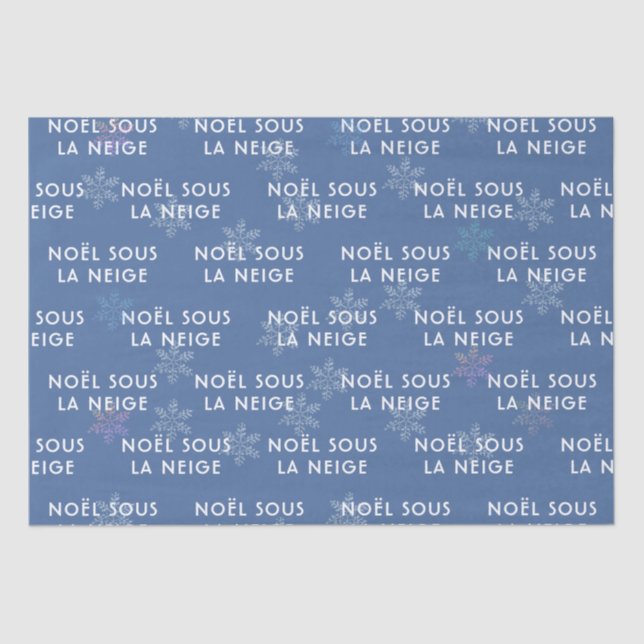White Christmas in French Tissue Paper Deep Blue (Front)