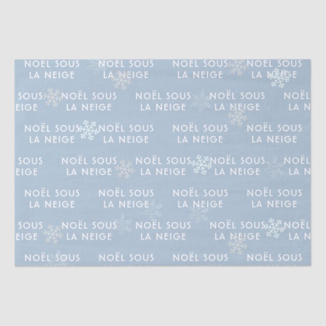White Christmas in French Tissue Paper Pale Blue (Front)