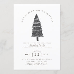 White Christmas Minimalist Holiday Party Invitation