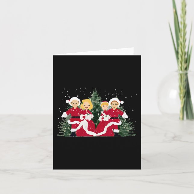 White christmas movie xmas song holiday pajamas re card (Front)