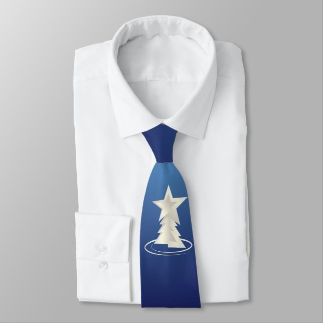 White Christmas Neck Tie (Tied)