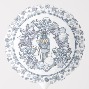 White Christmas Nutcracker Wreath Balloon