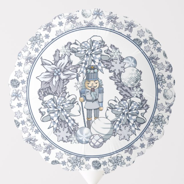 White Christmas Nutcracker Wreath Balloon (Front)