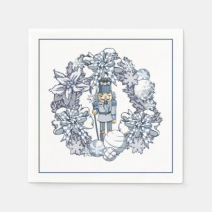 White Christmas Nutcracker Wreath Napkins